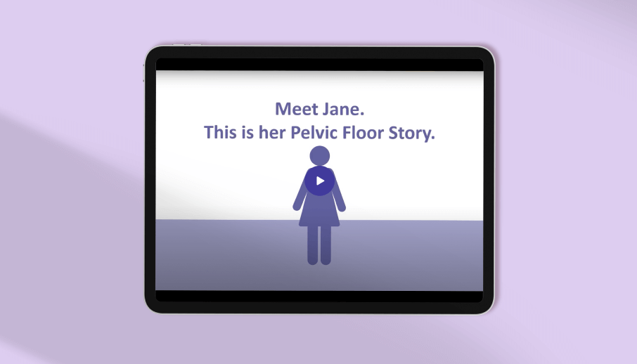 pelvic floor video on a tablet